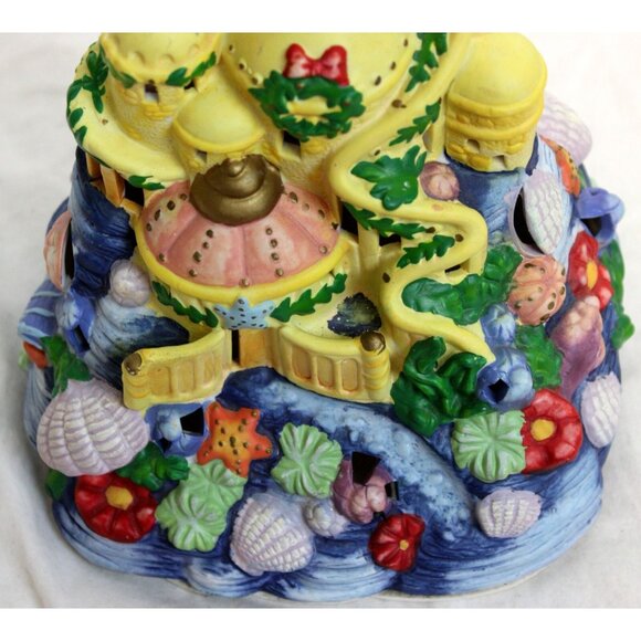 Disney Christmas Village Underwater Castle Little Mermaid Ariel Light Up Porcela - Picture 5 of 9